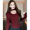 New Style Elegant Halterneck Slim Fit T-Shirt for Women - Versatile Fashion Base Layer Top.