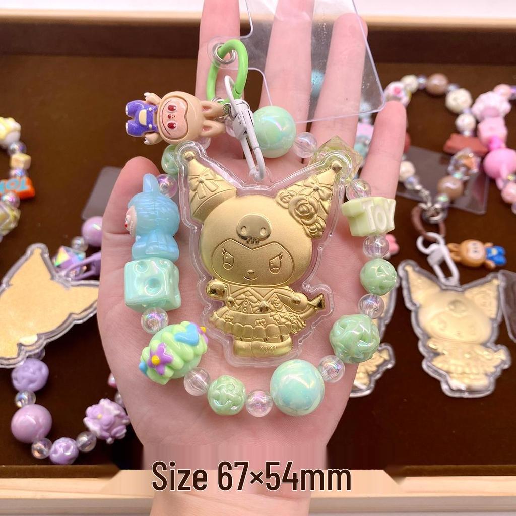 2026 Year of the Horse Wealth Charm Cute Gold Phone and Bag Lanyard with Cartoon Sticker Gift