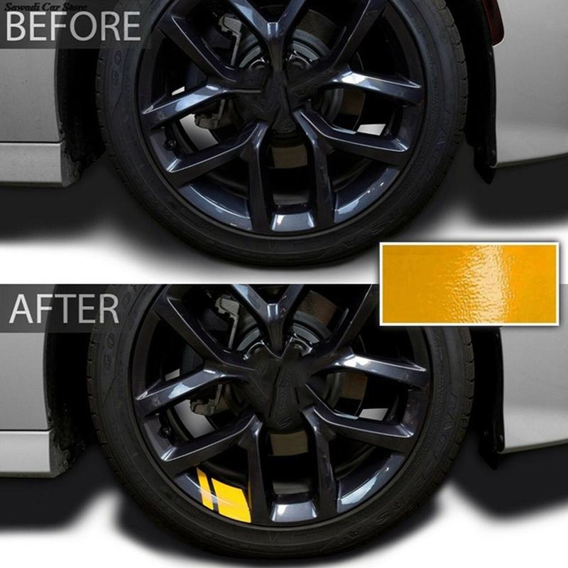 6/4PCS Reflective Car Wheel Decal Sticker Pressure Adhesive Auto Red Accessories Car Stickers Wheel Hub Decals