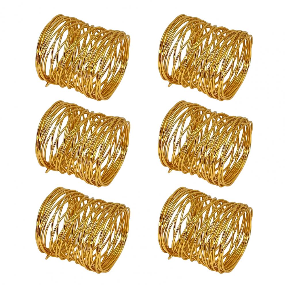 

Twisted Wire Napkin Rings Wire Mesh Napkin Holders Golden Metal Napkin Rings Dining Table Accessories for Party Wedding