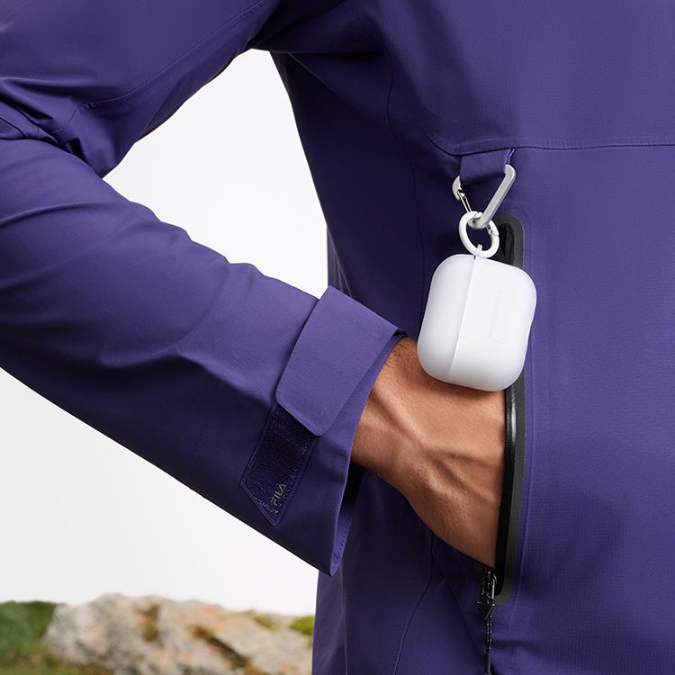 Fila Explore Series Classic Brand Letter Logo Casual Simple Solid Color Basic Hooded Woven Jacket Men Jackets Dark-Purple A11M517713F-DP