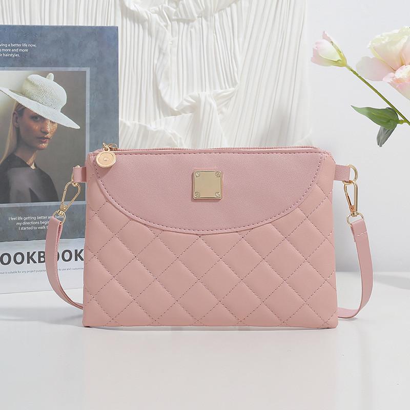 Trendy Small Square Bag With Embroidered Flower Fashionable Women s Shoulder Bag розовый