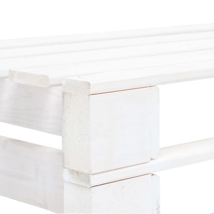 VidaXL Canapé central palette de jardin Blanc, Bois de pin imprégné