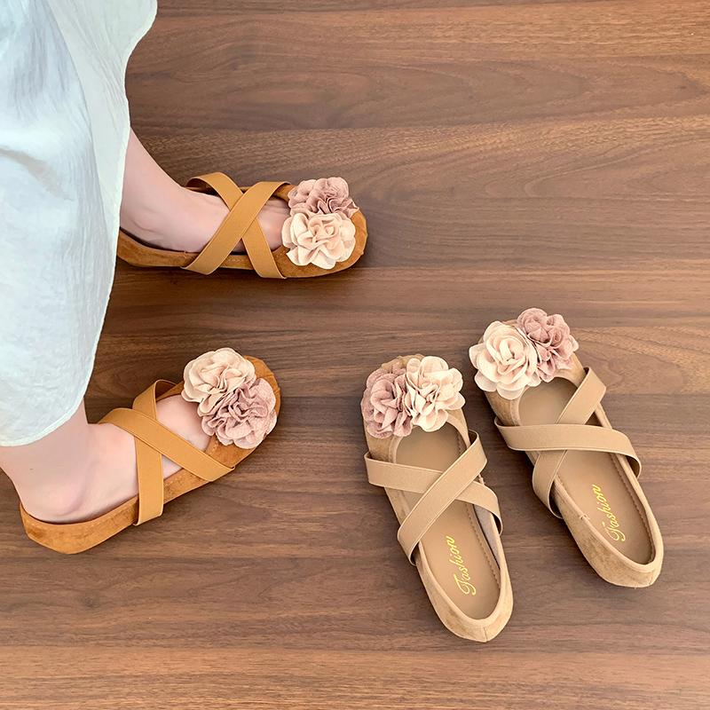 Fashion New Fashion Retro Style Thick Heel Flower Women Mary Jane Shoes Ladies Casual Shallow Eelgant Round Toe Shoes Zapatos Mujer
