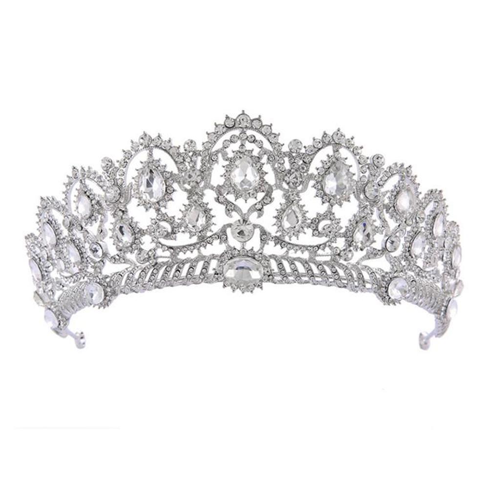 Bridal Jewelry Elegant Crown Women Stylish Headband Shimmer Rhinestone Crown