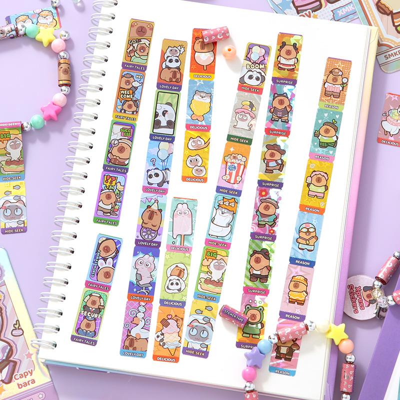 1 Set Of Guka Stickers Bracelets Capibala Themed Stickers Fun Scroll Stickers Diary Notebook Phone Case DIY Landscape Decoration