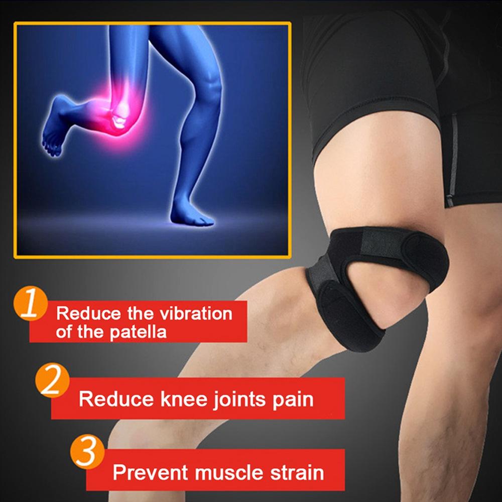 Sports Kneepad Double Patellar Knee Patella Tendon Support Strap Brace Pad Protector Open Fitness  Knee Wrap Band