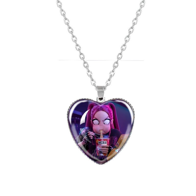 Kpop Demon Hunters Peach Heart Necklace: Anime-Inspired Jewelry for Fans