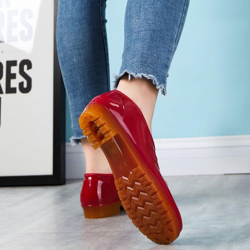 Regenstiefel wasserdichte Schuhe Gummischuhe Überschuhe Mode Wasserstiefel Erwachsene Küche Autowäsche Arbeit Verschleißfest Rutschfest Kurzer Lauf