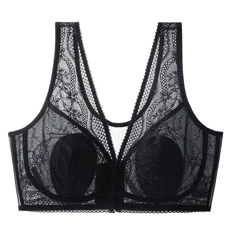 

Бюстгальтер с застежкой спереди Женский Ультратонкий Кружевной Бесшовный Беспроводной Бюстгальтер Женское Белье Сексуальное Интимное Белье 36CD-44CD L(36/80CD)