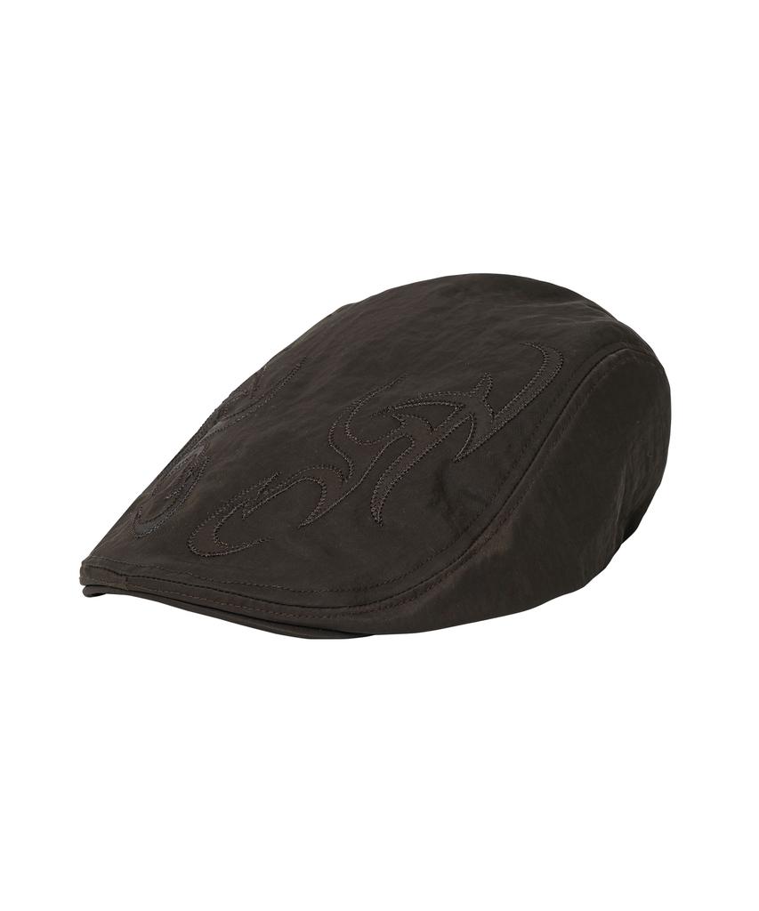 AJOBYAJO Tribal Logo Nylon Flat Cap [Dark Brown]