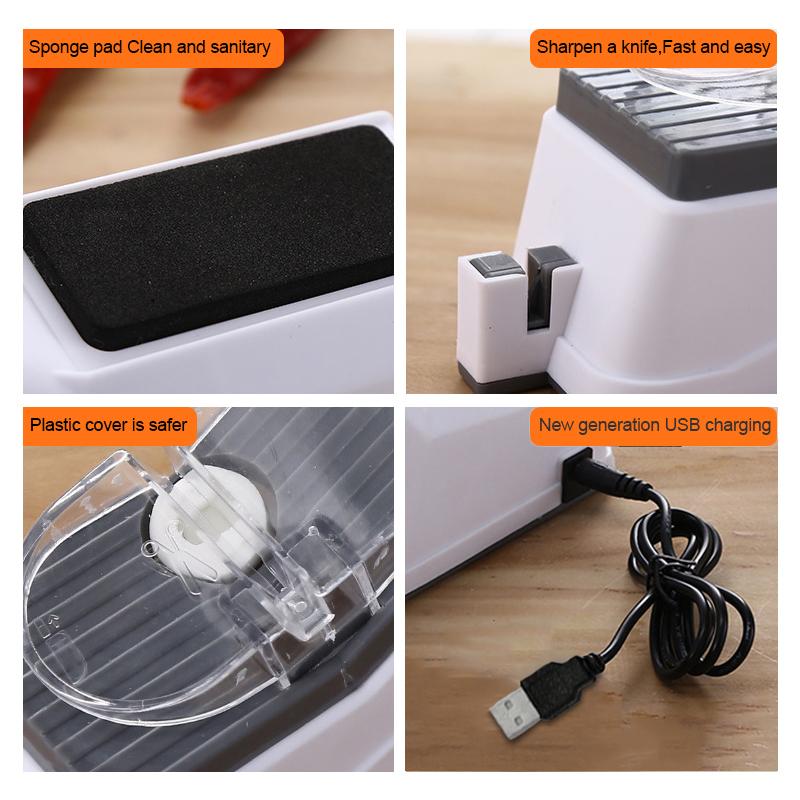 USB Electric Knife Sharpener Quick Whetstone Home Mini Knife Sharpener New Knife Sharpener Kitchen Knife Accessories