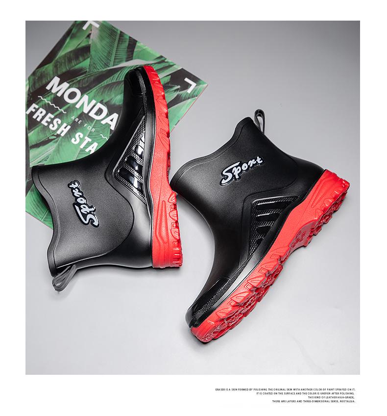 2023 Winter Sale: Men's Short Tube Waterproof Rubber Rain Boots - All-Season Fashionable Flat Design