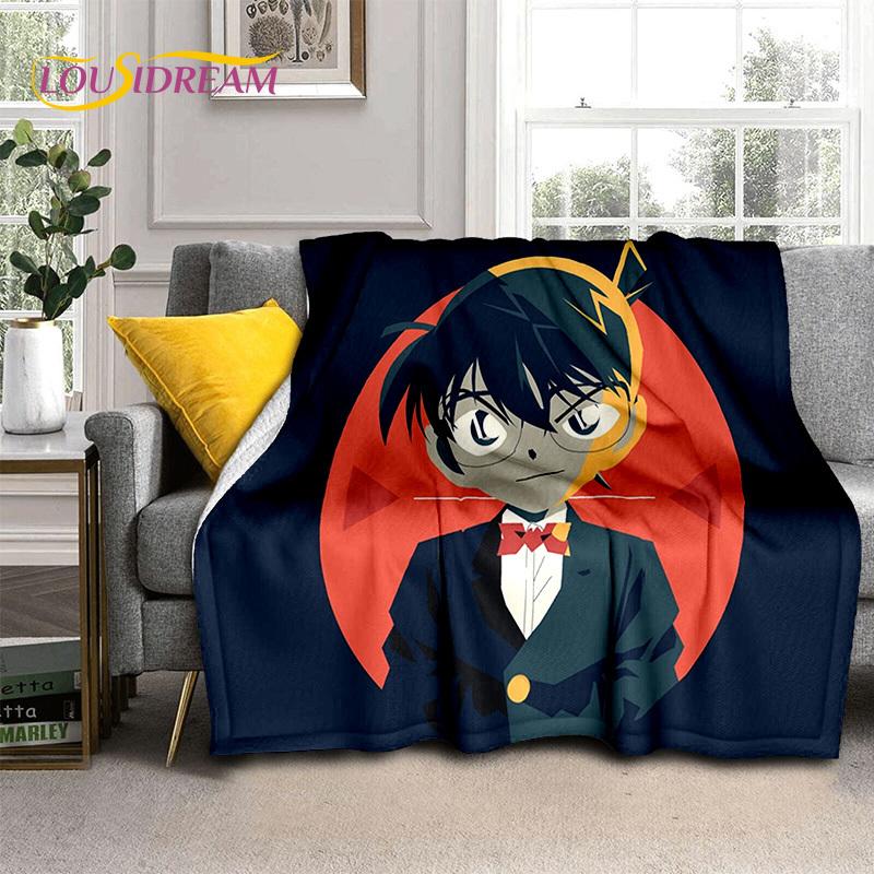 Kreskówka HD Detektyw Conan Anime Koc 3D, Miękki koc do rzucania na dom, sypialnię, łóżko, sofę, na piknik, w podróży, do biura, koc okrywowy dla dzieci