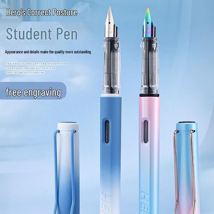Penna stilografica HERO 1359 Schiuma Estiva - Cielo Stellato, Extra Fine per Studenti di Terza Elementare