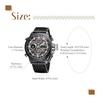 Men's Military Arm Watch: Double Display Digital Outdoor Tactical Watch LED Luminous Quartz Watch Waterproof Large Leather Band Steam Punk Cool Black