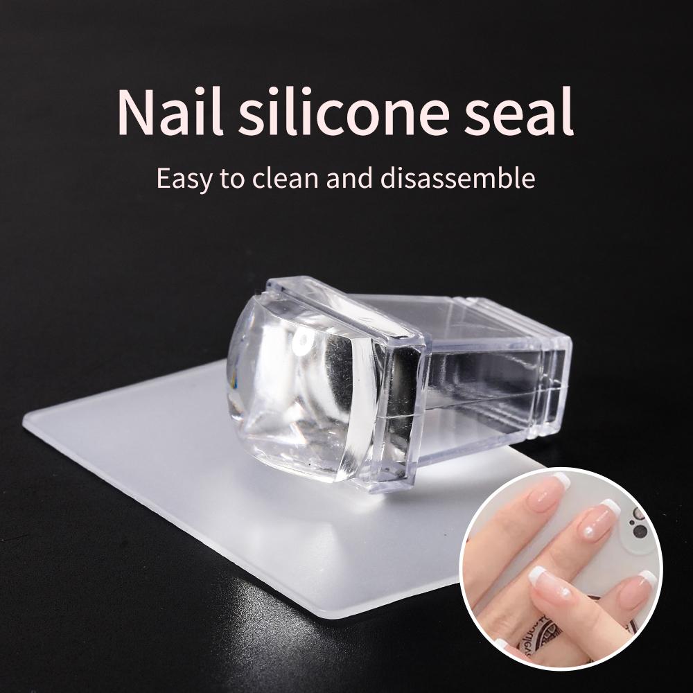 Jelly Silicone Stamp Set Mini Nail Stamper With Scraper Kit Manicure Tools DIY Stamping Nail Art Home Nails Accesories