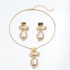 European and American Luxury Geometric Square Irregular Necklace Earrings Women's Trend Special-shaped Pearl Set