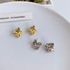 S925 Silver Geometric Pleated Stud Earrings - Trendy Cold Style