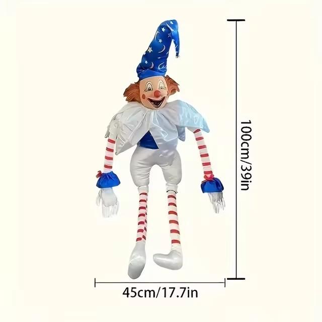 

Хэллоуин жуткая синяя шляпа клоун кукла украшение хлопок плюш мягкая игрушка вечеринка гостиная стол диван фестиваль украшение розыгрыш подарок белый