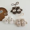 Children's Fleece-Lined Fingerless Mittens with Neck Strap, Cute Cloud & Dog Design, Thick Lamb Wool, Korean Style