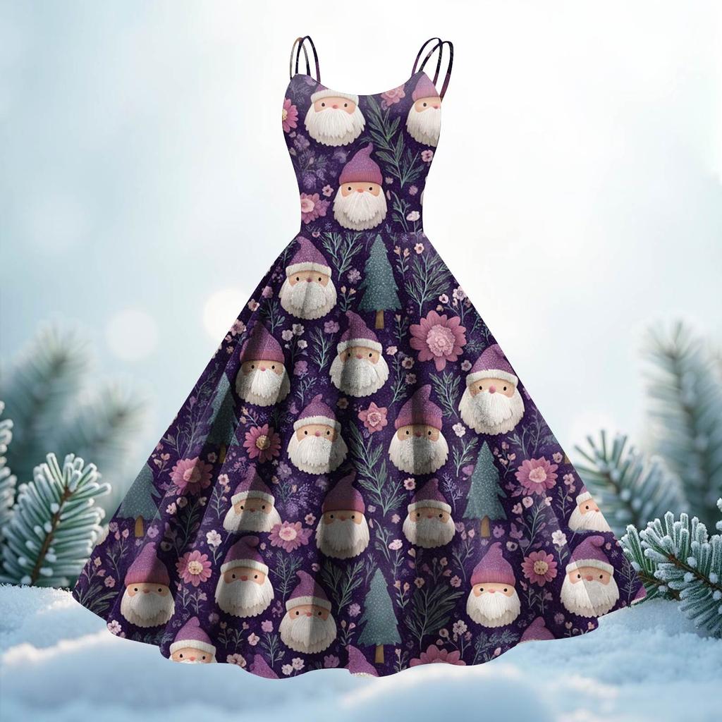 Women's Print Sexy Off-The-Shoulder Punk Vintage Dress