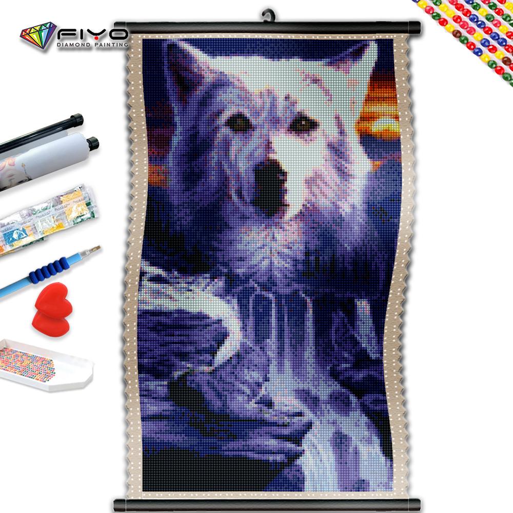 

5D DIY Рамка Алмазная картина Белый Волк Полный квадрат Новое поступление Вышивка Животное Мозаика Бабочка Рукоделие Настенное искусство