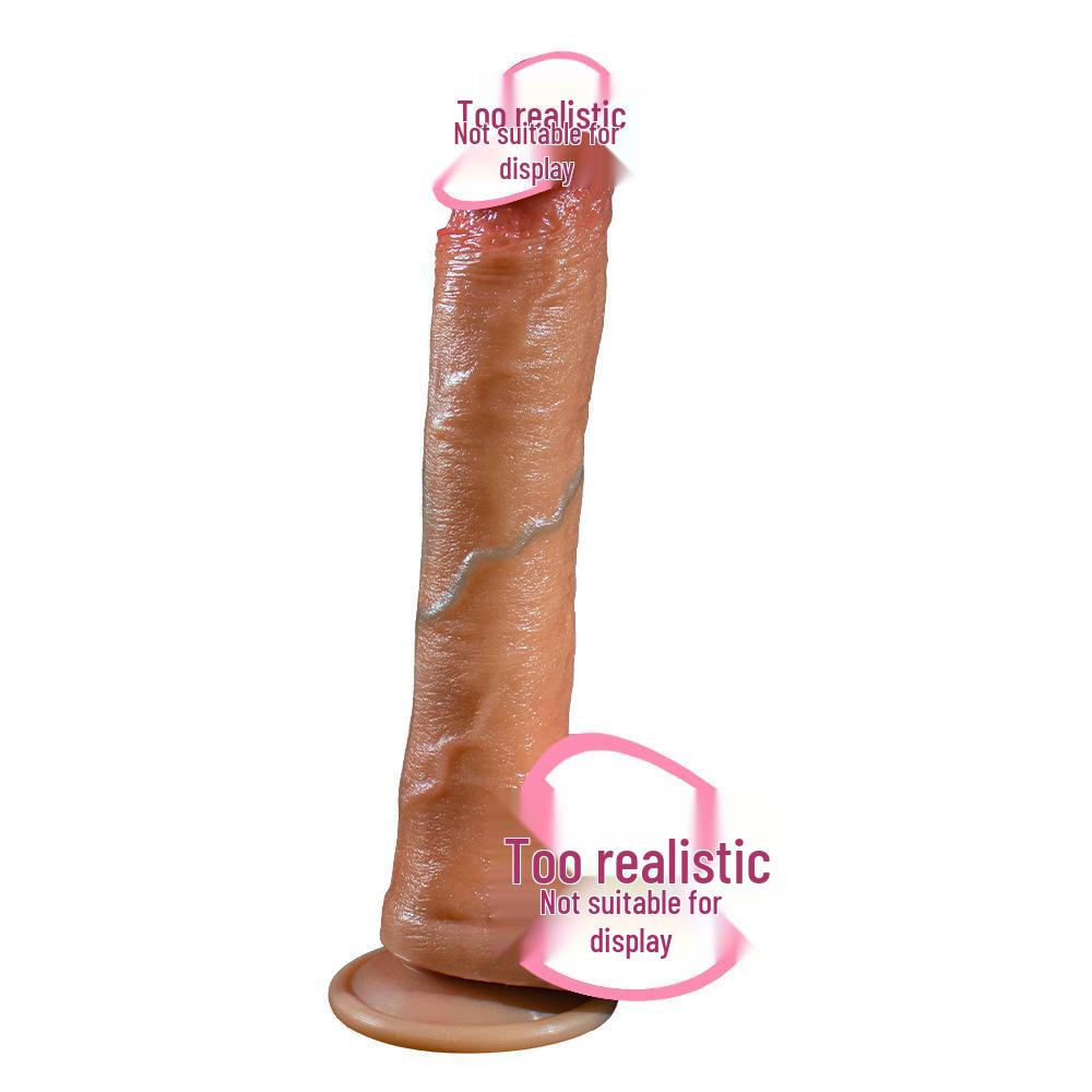Realistic Female Vibrating Telescopic Silicone Dildo - Automatic Thrusting Adult Sex Toy