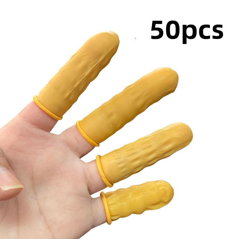 50/100Pcs Disposable Fingertips Protector Gloves Natural Rubber Non-slip Anti-static Latex Finger Cots Fingertips Durable Tool