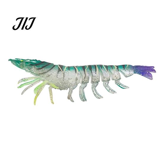 Flexible Fishing Baits 9.5cm/4.8g TPE Soft Bionic Shrimp Bait, Realistic Glitter Lure, Simulation Lifelike Swimming Prawn Swim Bait for Freshwater