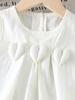 Toddler Girl Summer Outfit 2 Piece Set Woven Top with  Heart Design and Long Pants