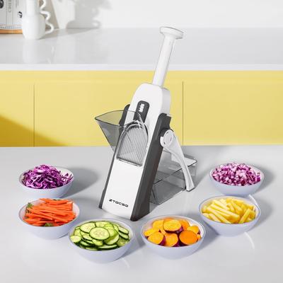 5 1 Safe Vegetable Chopper Kitchen Mandoline Slicer Easy Clean Blades Are Not Removable - Grey