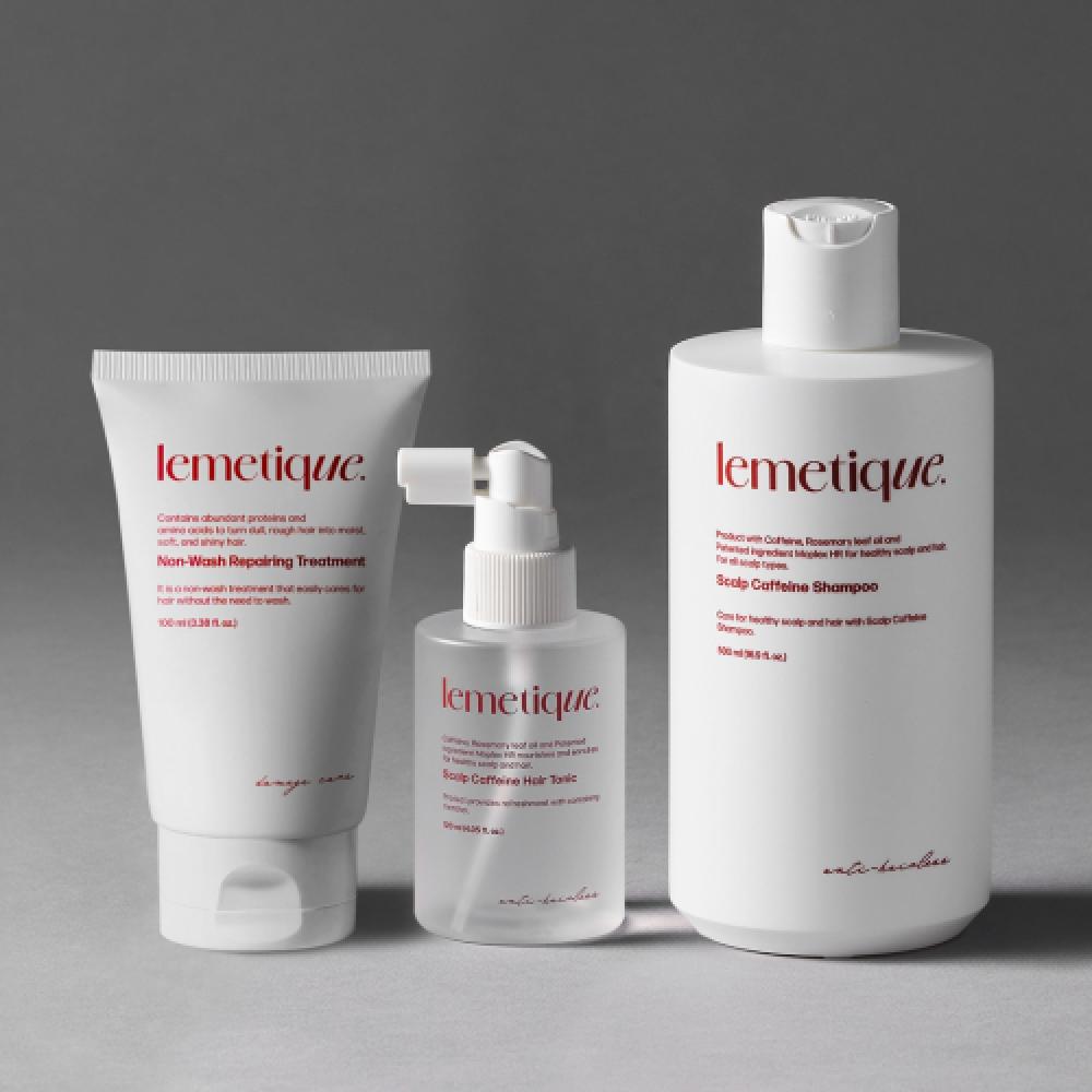 Lemetique Scalp Hair Care Full Set Caffeine Hair Loss shampoo+Caffeine Scalp Hair Tonic+non Wash Treatment NONE
