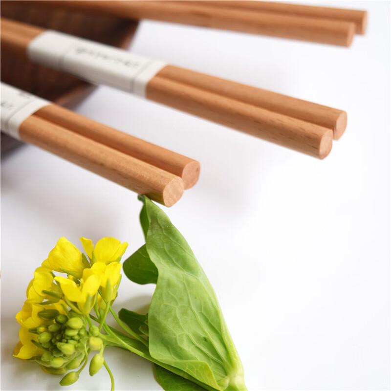 Japanese Style Natural Beechwood Chopsticks (10 Pairs)