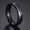 Fede in Tungsteno Nero Anelli Punk Trama d'Acciaio per Uomo Donna Scanalatura Fibra di Carbonio Anello alla Moda