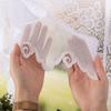 Modesta - Ready-made Jacquard Curtain with Bottom Trim - - White