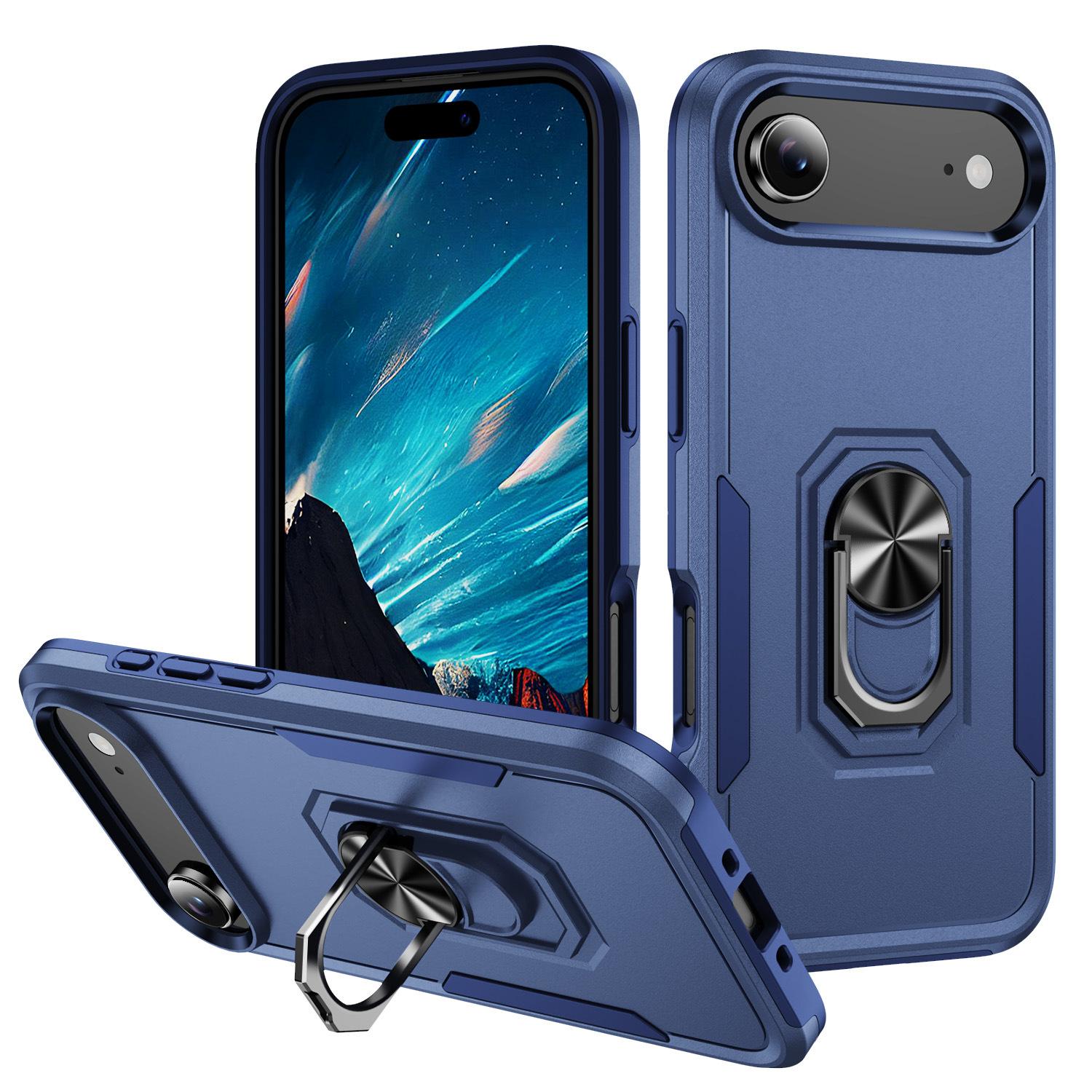 

New 2-in-1 Anti Drop Phone Case for IPhone 17 Air, Ring Holder Phone Case for Apple 16 For iPhone7 Plus