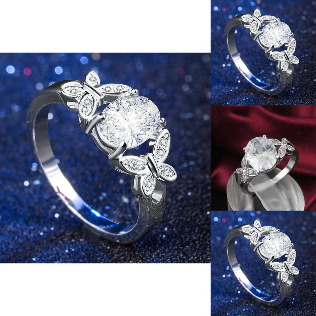 Gemstone Ring Bling White White Rhinestone Diamond