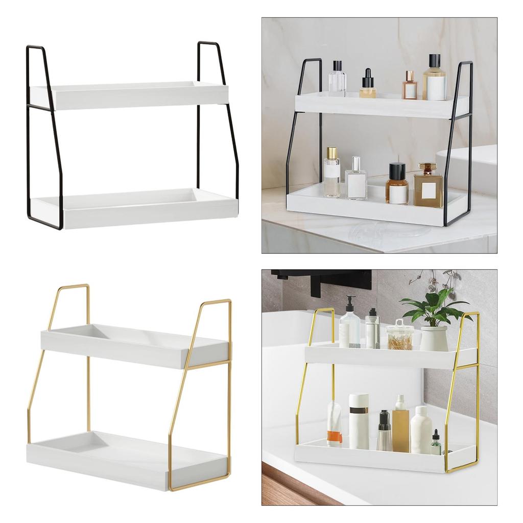 Bathroom Counter Organizer 2 Tier Decor Multipurpose Makeup Skincare Shelf Perfume for