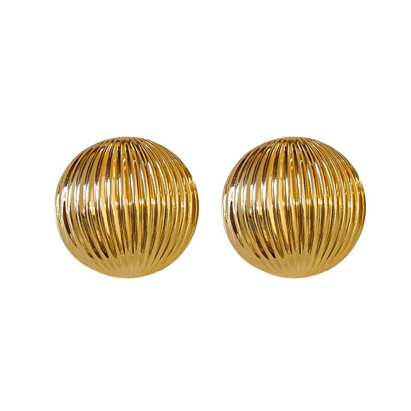 Silver Needle Geometric Stripe Semicircle Earrings - Unique European American Style Studs for Chic Personality