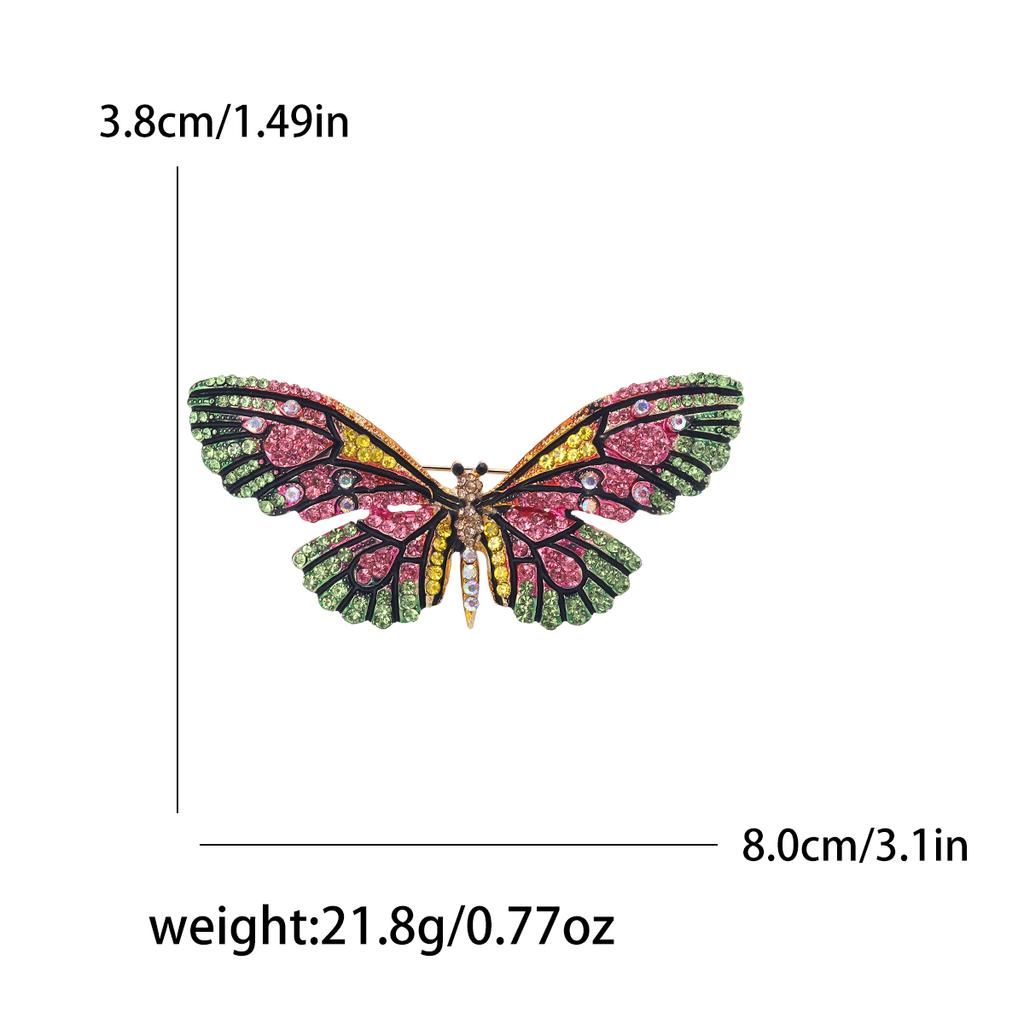 Rhinestone Butterfly Brooches for Women Unisex Enamel Insect Pins Banquet Party Backpack Gifts Jewelry Accessories