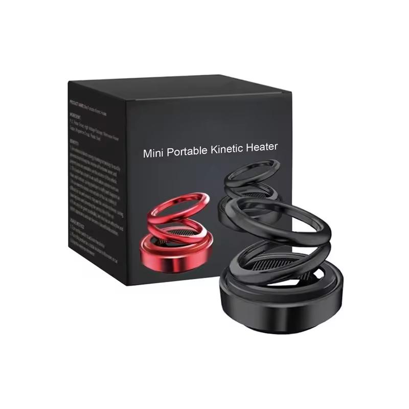 Portable Kinetic Energy Mini Heater Car Air Freshener Double Ring Rotating Solar Air Purifier Perfume Aromatherapy Machine