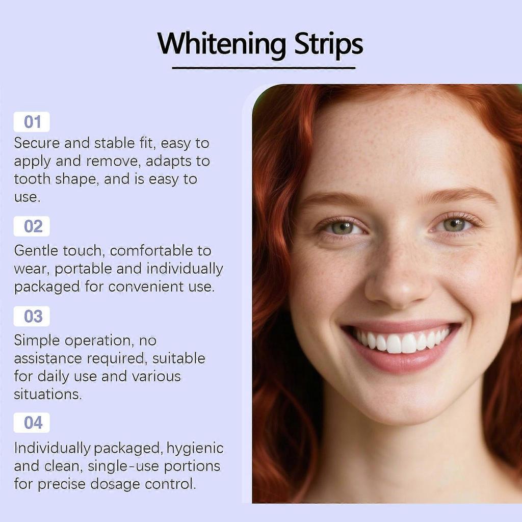 42 Strips Purple Teeth Whitening Strips for Sensitive Teeth, Travel-Friendly Oral Care, Brighten Your Smile Anywhere, Anytime for Adults Teens