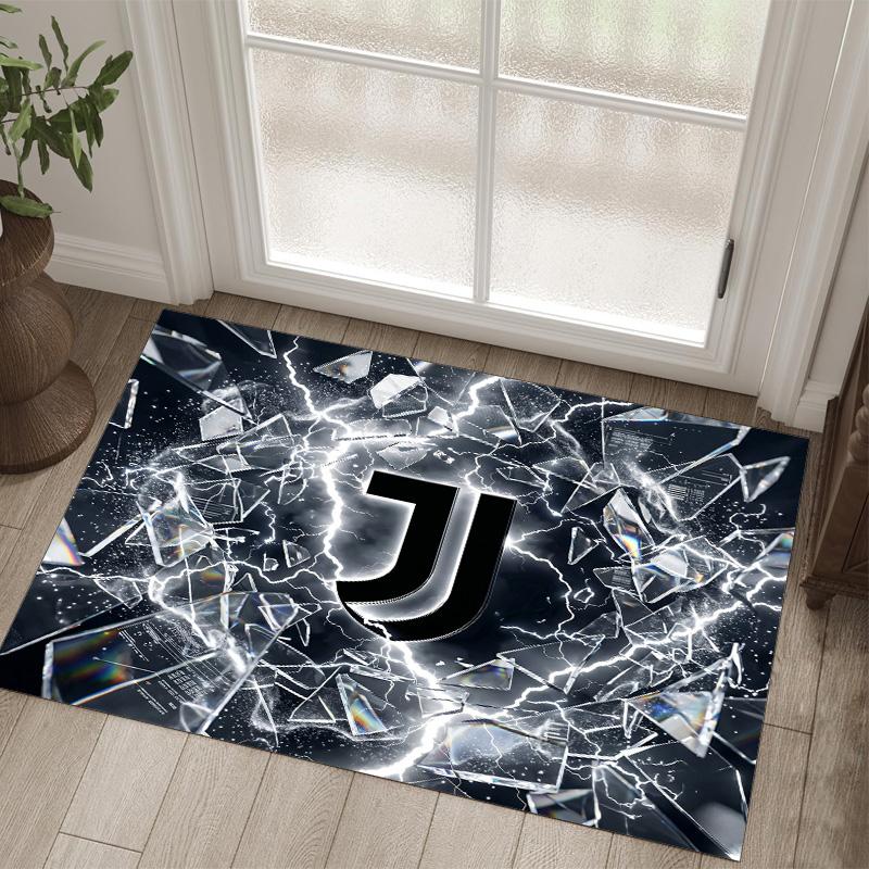 Juventus FC Design Kryształowy Aksamitny Dywan Przytulny Nie?Antypoślizgowy Dywan Wzorzysty Do Sypialni Salonu Przedpokoju