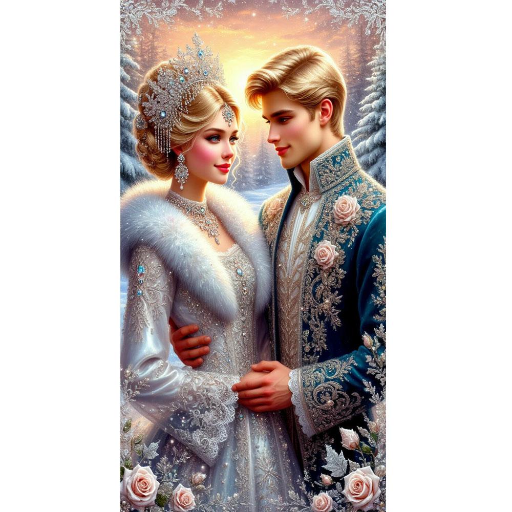 Large Size Mosaic DIY Full Diamond Painting Kits Art Prince and Princess Picture Embroidery Cross Stitch Rhinestones