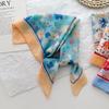 Spring and summer cotton and linen small silk scarf women's Korean version sweet and versatile decorative small square scarf multi-functional scarf