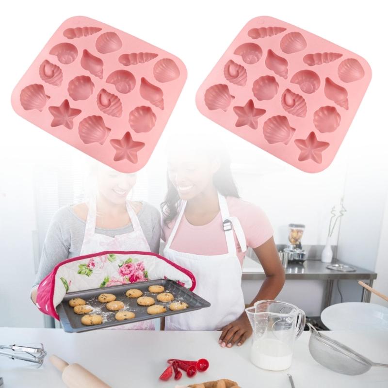 Chocolate Molds Sea Star Shell Silicone Molds Mousses Cake Decorating Molds Baking Tool for making Mousses Cake, Pastry