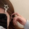 Silver Rhinestone Pentagram Hairpin: Y2K Cool Style Bangs Side Clip
