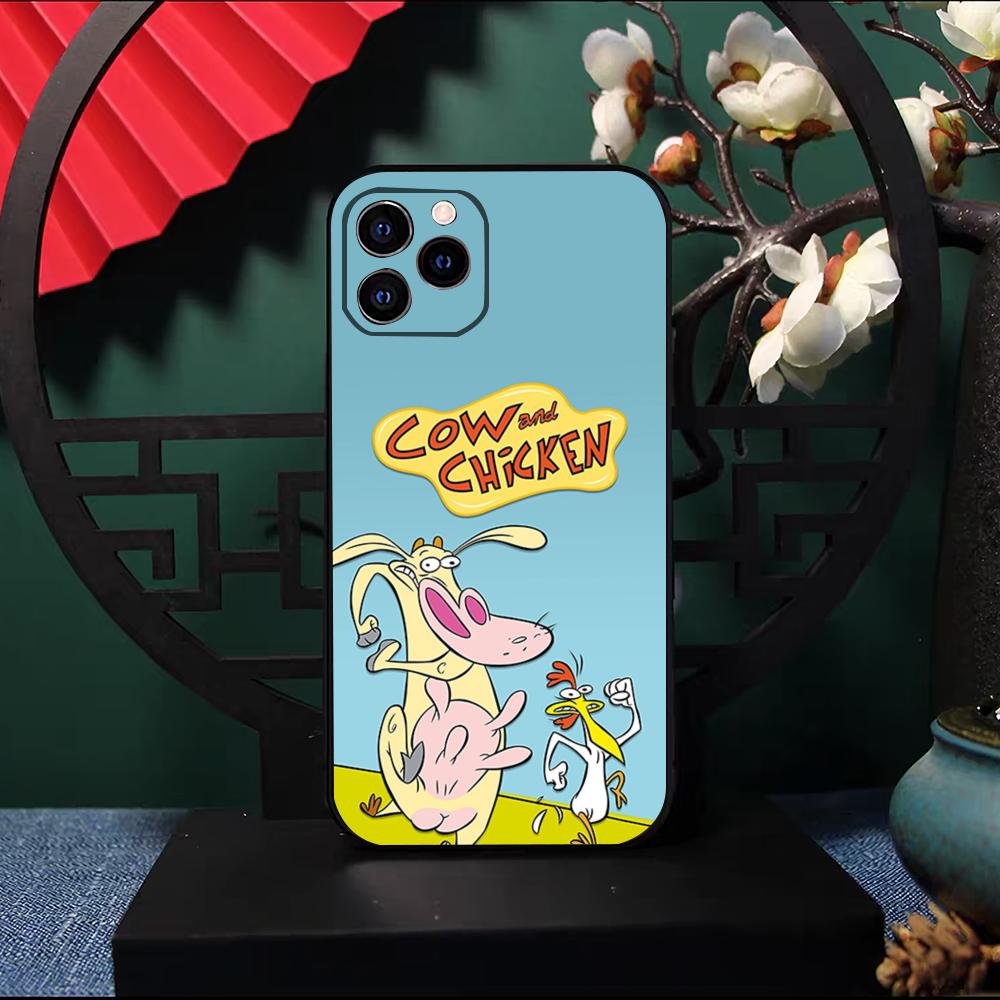 

Cow And Chicken Cartoon Phone Case For IPhone 17 Pro Max 16 15 14 Pro Max 13 11 X Xs Xr 8 7Plus Silicone Cover iPhone 15 Plus