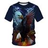 Trendy Eagle Thunder Print Short-sleeved T-shirt, Casual